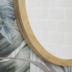 EcoDelux 600mm Bamboo Frame Round Mirror -Shower Essence bmb60mir d2