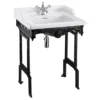 Burlington Classic 65cm Basin With Black Aluminium Wash Stand - Various Tap Hole Options