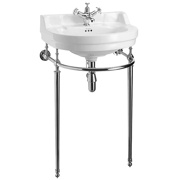 Burlington Edwardian Round Medium Basin & Chrome Wash Stand 3 Burlington Edwardian Round Medium Basin & Chrome Wash Stand