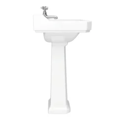 Nuie Carlton 1 Tap Hole Traditional Basin + Pedestal -Shower Essence carl1thbas d2
