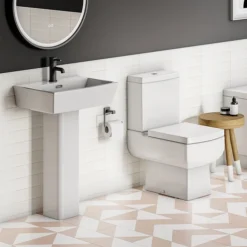 Cubo Basin + Full Pedestal (520mm Wide - 1 Tap Hole) -Shower Essence cbfp detail01