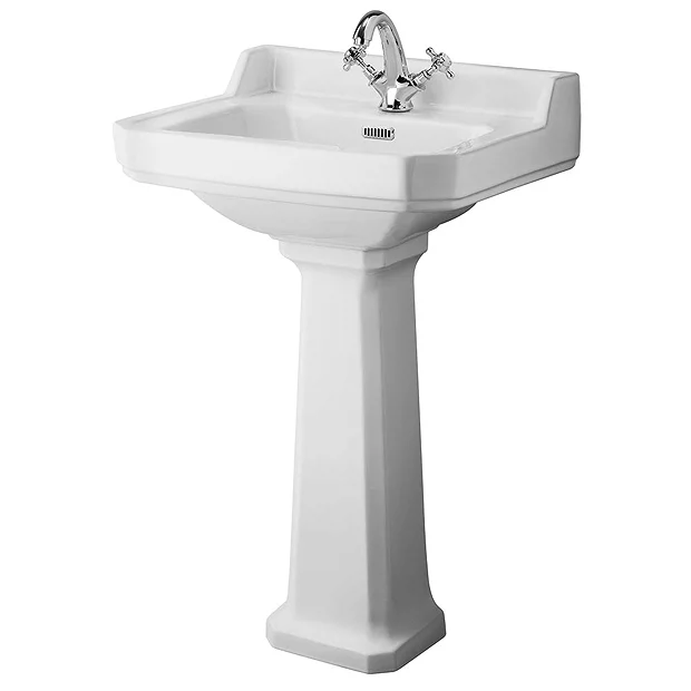 Old London Richmond Comfort Height Traditional 1TH Basin & Pedestal 3 Old London Richmond Comfort Height Traditional 1TH Basin & Pedestal