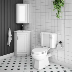 Chatsworth Corner Mirror Cabinet White -Shower Essence chatcrnwhtmb d4