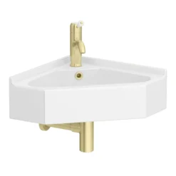 Chatsworth Traditional Corner Cloakroom Basin 1TH - Gloss White