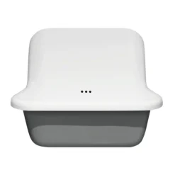 Chatsworth 600mm Roll Top Wall Hung Basin With Upstand Gloss White And Grey -Shower Essence chtbn01g lrg1