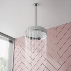 Chatsworth 1928 Traditional Push-Button Shower Pack With Slide Rail Kit + Ceiling Mounted Head