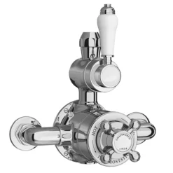 Chatsworth 1928 Traditional Exposed Valve Inc. Deluxe Arching Riser Kit, Diverter, 8" Rose + Handset -Shower Essence chtspk1 d4