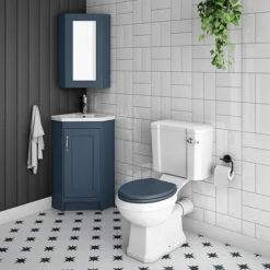 Chatsworth Corner Mirror Cabinet Blue -Shower Essence cnrmcabblu d2