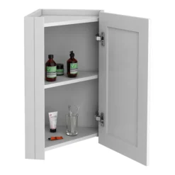 Chatsworth Corner Mirror Cabinet Grey -Shower Essence cnrmcabgry d1