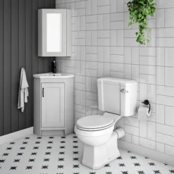 Chatsworth Corner Mirror Cabinet Grey -Shower Essence cnrmcabgry d2