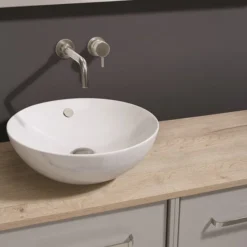 Crosswater Castellon 430mm Carrara Marble/White Countertop Basin