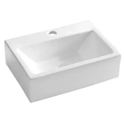 Crosswater - Gerona 1 Tap Hole Countertop Or Wall Mounted Basin - 425 X 305mm -Shower Essence ct0037ucw l