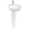 Britton Bathrooms Curve2 450mm 1TH Basin With Full Pedestal 2 Britton Bathrooms Curve2 450mm 1TH Basin With Full Pedestal -Shower Essence cu45fped l