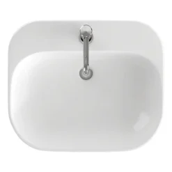 Britton Bathrooms Curve2 550mm 1TH Basin With Semi Pedestal -Shower Essence cu50sped d1