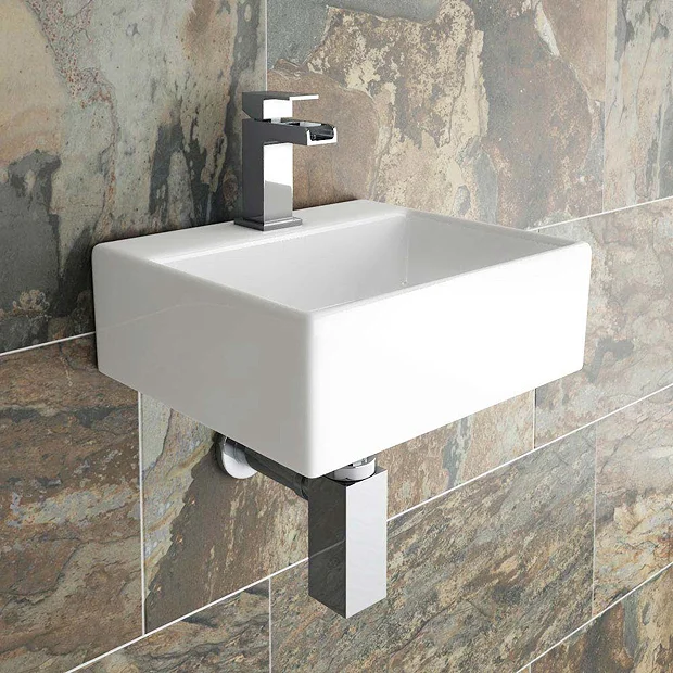 Cubetto 340 X 295mm Wall Hung Small Cloakroom Basin 1TH 4 Cubetto 340 X 295mm Wall Hung Small Cloakroom Basin 1TH - Image 2