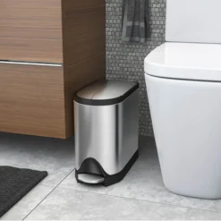 Simplehuman 10 Litre Butterfly Pedal Bin - Brushed Steel