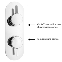 Cruze Chrome Round Twin Concealed Shower Valve W. Diverter + Oval Backplate -Shower Essence czchsvdr nd1