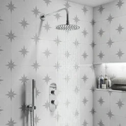 Cruze Chrome Round Twin Concealed Shower Valve W. Diverter + Oval Backplate