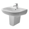 Duravit D-Code 1TH Basin + Semi Pedestal -Shower Essence dc551thsp l
