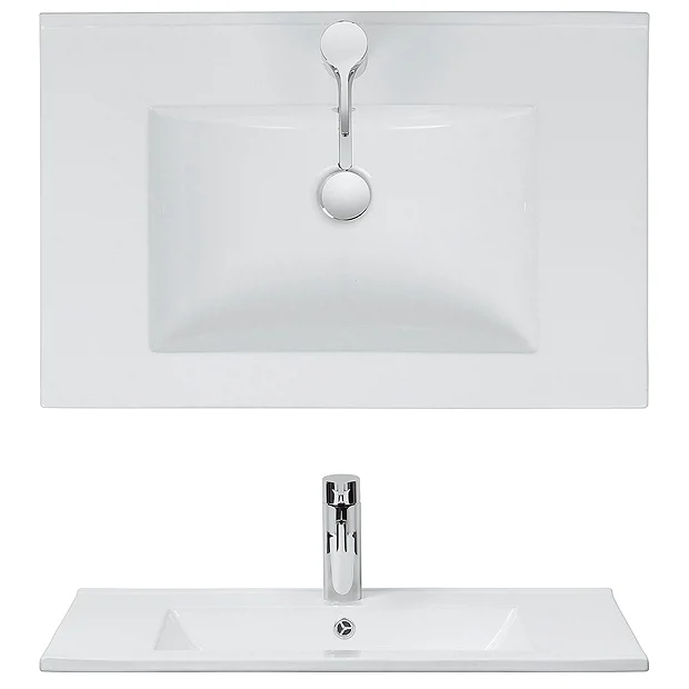 Crosswater - Design 1 Tap Hole Inset Basin - 3 Size Options 3 Crosswater - Design 1 Tap Hole Inset Basin - 3 Size Options