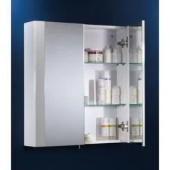 Tavistock Detail Double Door Mirror Cabinet - Gloss White -Shower Essence de60w d1