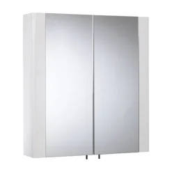 Tavistock Detail Double Door Mirror Cabinet - Gloss White -Shower Essence de60w l