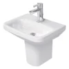 Duravit DuraStyle 450mm 1TH Handrinse Basin + Semi Pedestal -Shower Essence ds451thsp l