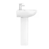 Eclipse Bathroom Basin + Full Pedestal (555mm Wide - 1 Tap Hole) -Shower Essence ecbasp d6