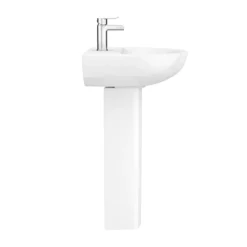 Eclipse Bathroom Basin + Full Pedestal (555mm Wide - 1 Tap Hole)