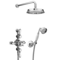 Chatsworth 1928 Triple Exposed Thermostatic Shower (inc. Valve, Elbow, Handset + Fixed Shower Head) -Shower Essence egly25vpk1d3n