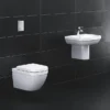 Grohe Euro Ceramic 600mm 1TH Basin + Half Pedestal -Shower Essence eurhp600 d2