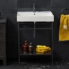 Britton Shoreditch Frame 600mm Basin & Black Wash Stand -Shower Essence frame600 d2