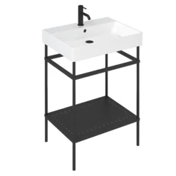 Britton Shoreditch Frame 600mm Basin & Black Wash Stand -Shower Essence frame600 l