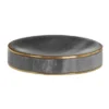 Toreno Grey Marble Brass Effect Soap Dish 1 Toreno Grey Marble Brass Effect Soap Dish -Shower Essence gmbsdd1