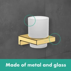 Hansgrohe AddStoris Polished Gold Optic Toothbrush Tumbler 8 Hansgrohe AddStoris Polished Gold Optic Toothbrush Tumbler -Shower Essence gold lifestyle