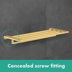 Hansgrohe AddStoris Polished Gold Optic Towel Rack -Shower Essence gold lifestyle v2