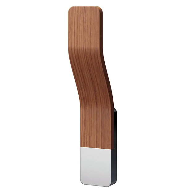 Asquiths Sliver/Teak Single Tube Magnetic Robe Hook 3 Asquiths Sliver/Teak Single Tube Magnetic Robe Hook