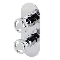 Arezzo Chrome Industrial Style Shower System With Concealed Valve + Ceiling Mounted Head -Shower Essence is3chpkd1