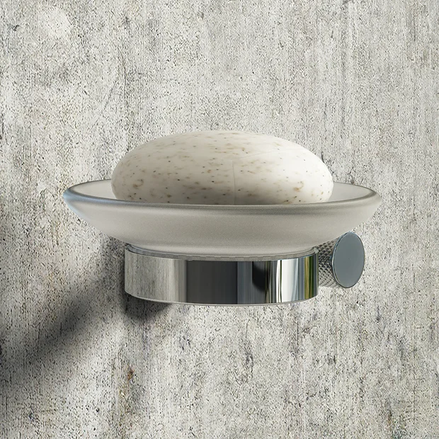 Arezzo Industrial Style Chrome Round Soap Dish & Holder 3 Arezzo Industrial Style Chrome Round Soap Dish & Holder