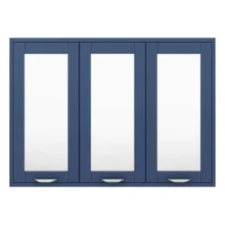 Keswick Blue 900mm Traditional Wall Hung 3 Door Mirror Cabinet -Shower Essence kesblu3dm d2