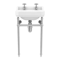 Keswick Traditional 500mm Basin & Chrome Wash Stand 12 Keswick Traditional 500mm Basin & Chrome Wash Stand -Shower Essence kt51thw d3