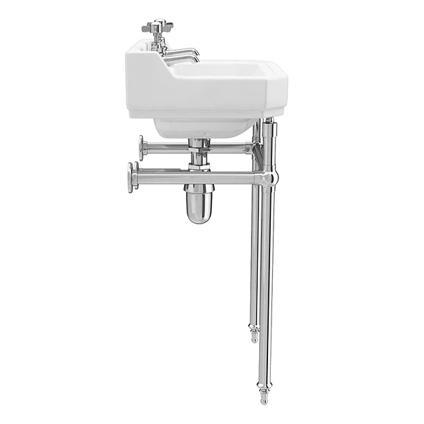 Keswick Traditional 500mm Basin & Chrome Wash Stand 8 Keswick Traditional 500mm Basin & Chrome Wash Stand - Image 6
