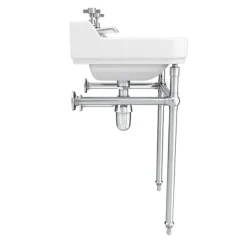 Keswick Traditional 560mm Basin & Chrome Wash Stand -Shower Essence kt561thw d3