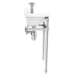 Keswick Traditional 515mm Cloakroom Basin 2TH & Chrome Wash Stand -Shower Essence ktcb2thw d4