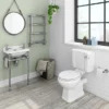 Keswick Traditional 515mm Cloakroom Basin 2TH & Chrome Wash Stand