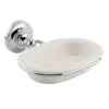 Hudson Reed Traditional Ceramic Soap Dish With Chrome Ring Holder -Shower Essence lh303 l1