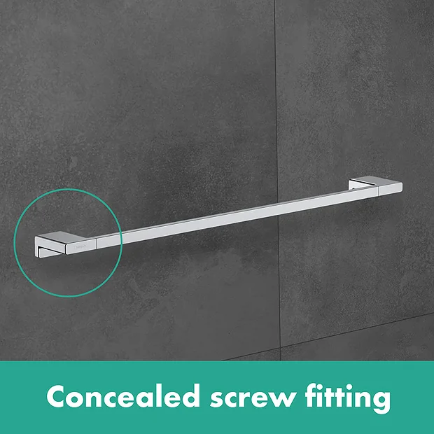 Hansgrohe AddStoris Chrome Single Towel Rail 5 Hansgrohe AddStoris Chrome Single Towel Rail - Image 3