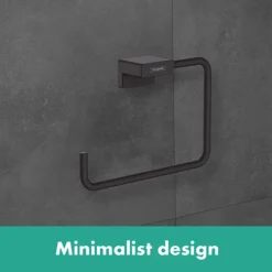 Hansgrohe AddStoris Matt Black Towel Ring -Shower Essence lifestyle l2 blk