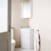 Hudson Reed - Design Gloss White Corner Mirror Cabinet With One Shelf 1 Hudson Reed - Design Gloss White Corner Mirror Cabinet With One Shelf -Shower Essence lq059 d13