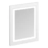 Burlington Framed 60 Mirror With LED Illumination - Matt White -Shower Essence m6mw l